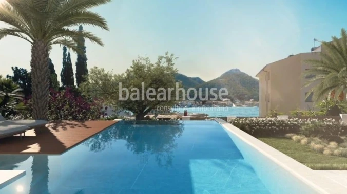 Excepcional terreno con vistas al mar y proyecto de villa en el exclusivo Puerto de Andratx