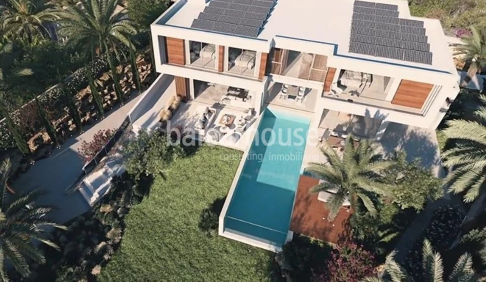 Excepcional terreno con vistas al mar y proyecto de villa en el exclusivo Puerto de Andratx