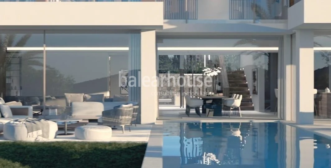 Außergewöhnliches Grundstück mit Meerblick und Villenprojekt im exklusiven Puerto de Andratx