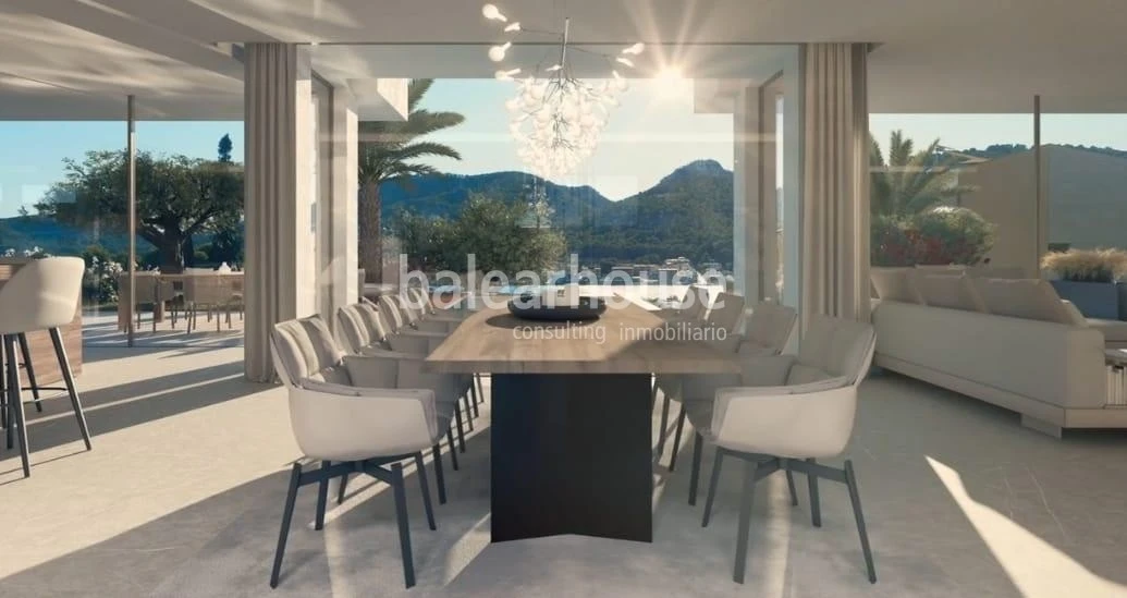 Außergewöhnliches Grundstück mit Meerblick und Villenprojekt im exklusiven Puerto de Andratx