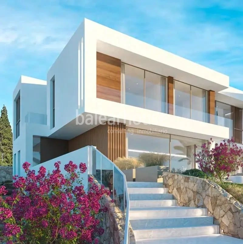 Außergewöhnliches Grundstück mit Meerblick und Villenprojekt im exklusiven Puerto de Andratx