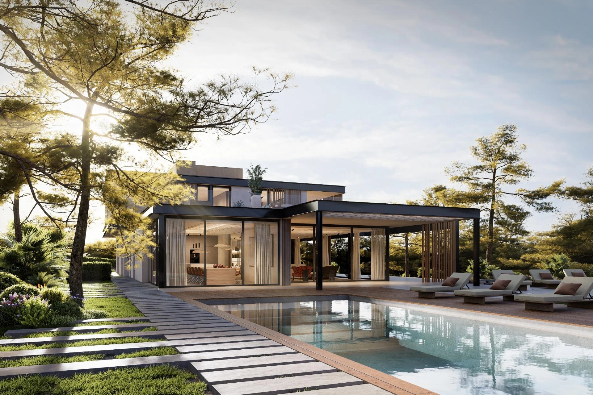 Gran terreno en la excelente zona de Sol de Mallorca con proyecto de espectacular villa moderna.