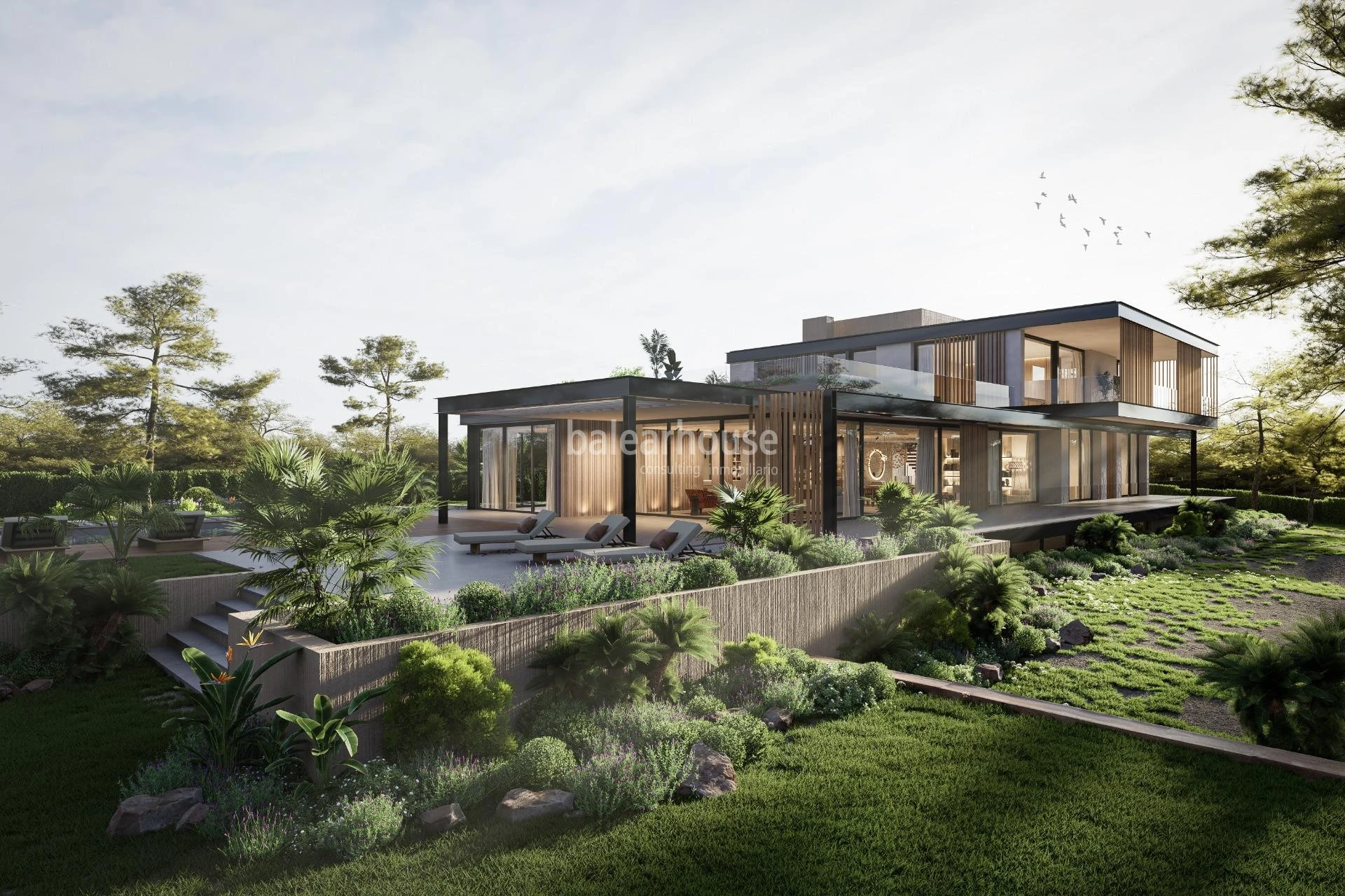 Gran terreno en la excelente zona de Sol de Mallorca con proyecto de espectacular villa moderna.