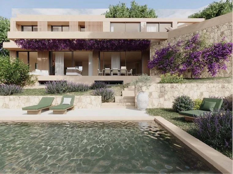 Excelente terreno situado en Bendinat con un impecable proyecto y licencia de gran villa moderna