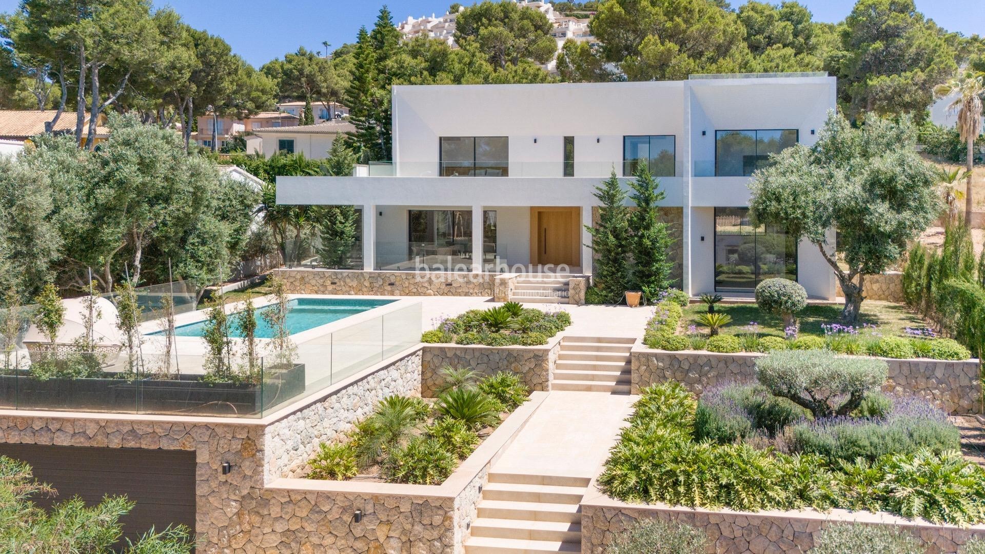 Excepcional villa contemporánea a estrenar en Santa Ponsa con jardín, piscina y cerca de playas