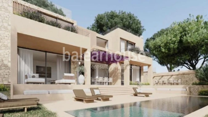 Excelente terreno cerca de la preciosa playa de Bendinat con licencia y proyecto de moderna villa