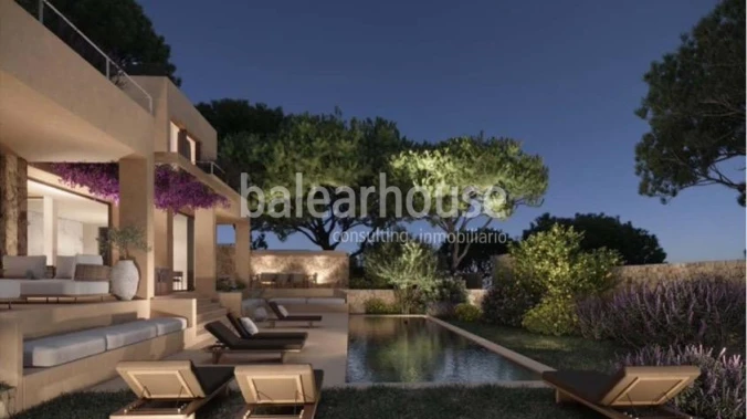 Excelente terreno cerca de la preciosa playa de Bendinat con licencia y proyecto de moderna villa