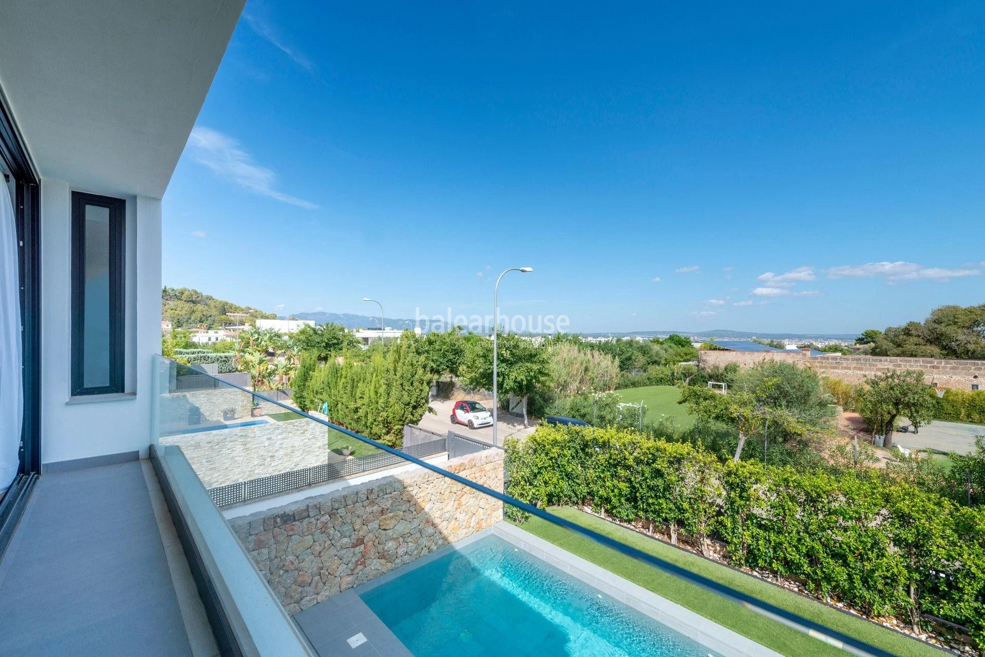 Fabulous designer villa surrounded by nature with large garden and views of the Bay of Palma