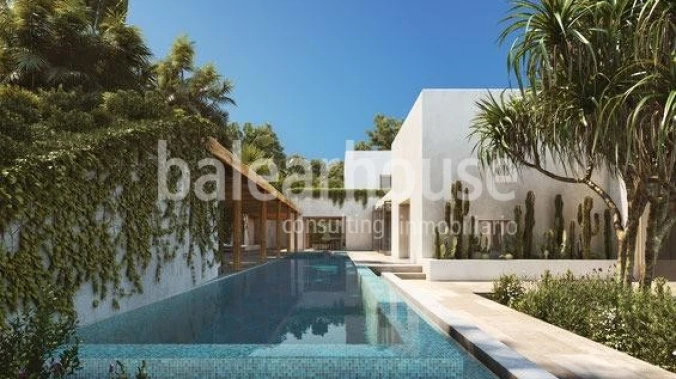 Magnificent newly built villa in Cala Vinyes with an efficient design and large outdoor spaces.
