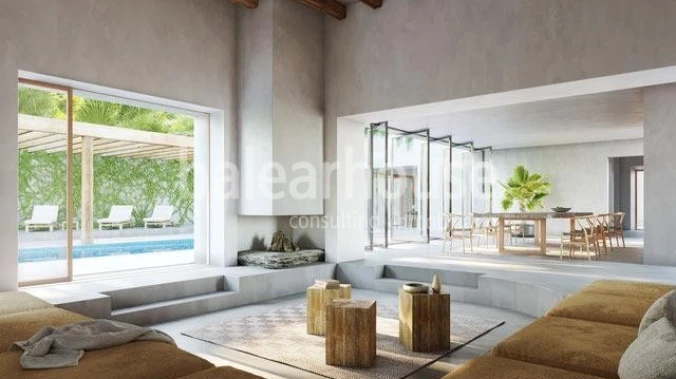 Magnificent newly built villa in Cala Vinyes with an efficient design and large outdoor spaces.
