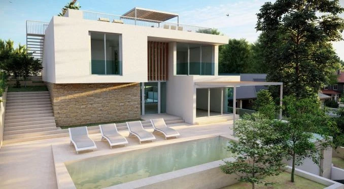 Prächtige neue zeitgenössische Villa mit fabelhaften Außenbereichen in Port Adriano