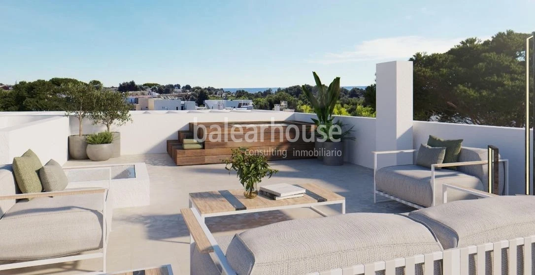 Modern newly built villa in Marratxí, with terraces, garden, swimming pool and solarium.