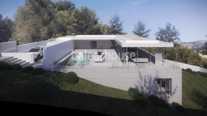 Fabelhaftes Grundstück mit schönem Meerblick, Lizenz und großem Villenprojekt in Camp de Mar