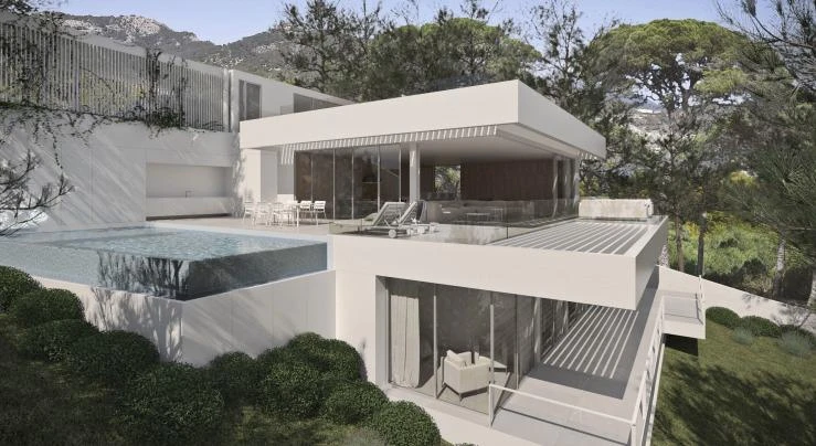 Espectacular solar con vistas al mar, licencia y proyecto de gran villa en Camp de Mar