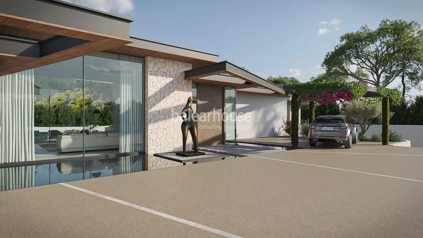 Estupendo solar con licencia y proyecto de gran villa cerca del golf y del mar en Santa Ponsa