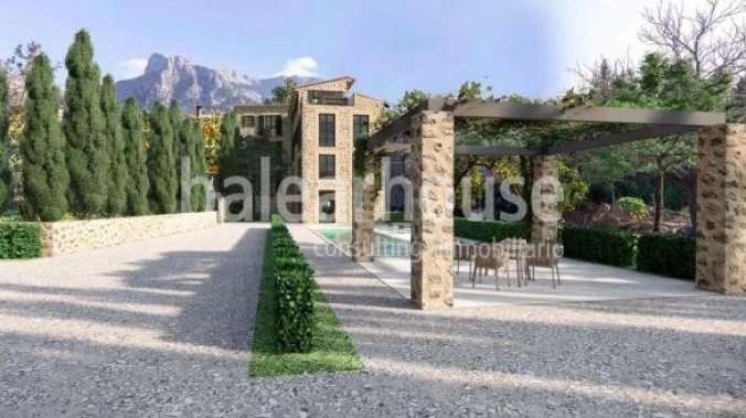 Fantastisches Projekt einer großen Finca in Sóller mit spektakulärem Blick auf das Tramuntana-Gebirg