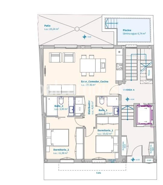 Moderna Erdgeschoss des Neubaus mit privatem Pool und hohen Qualitäten in El Portixol