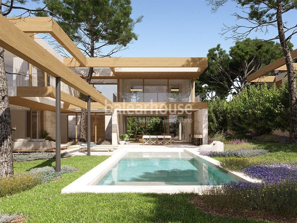 Spectacular land with beautiful sea views, project and license of three villas in Santa Ponsa