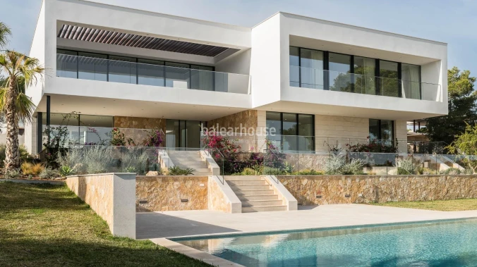 Large new build villa in Sol de Mallorca with stunning sea views and magnificent exteriors