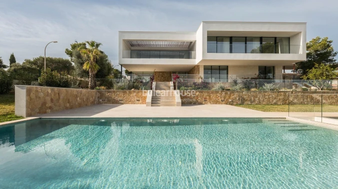 Large new build villa in Sol de Mallorca with stunning sea views and magnificent exteriors