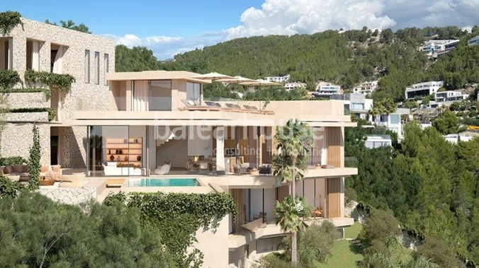 Ausgezeichnetes Grundstück in Son Vida mit Projekt und einzigartigem Blick auf das Meer und Palma in