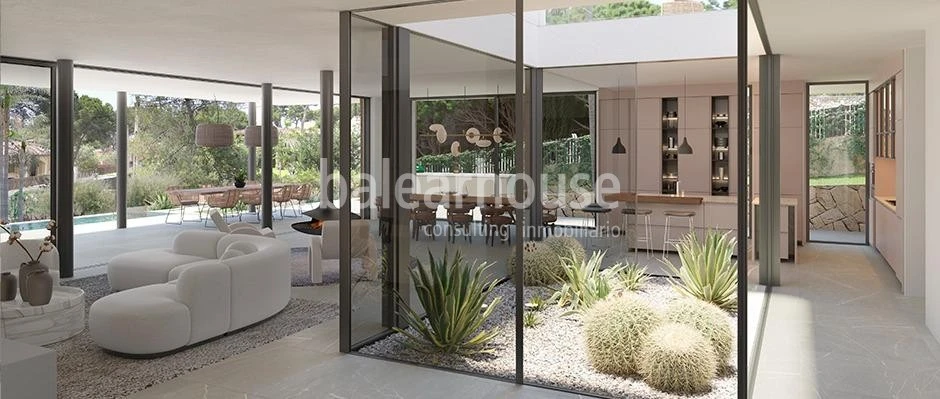 Fantastisches Grundstück mit Projekt und Lizenz für eine Villa mit unverbaubarem Blick in Santa Pons