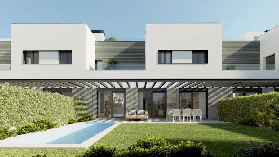 Excellent project of new townhouses with terrace and private pool close to the sea in Palma