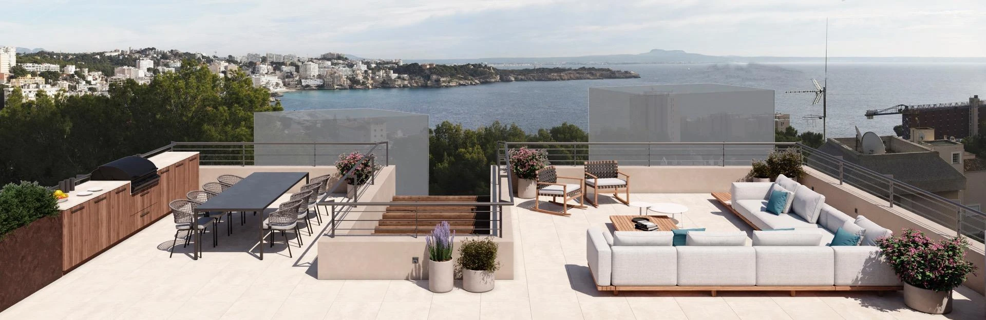 Large newly built villa with high qualities, modern design and sea views in Can Catalá