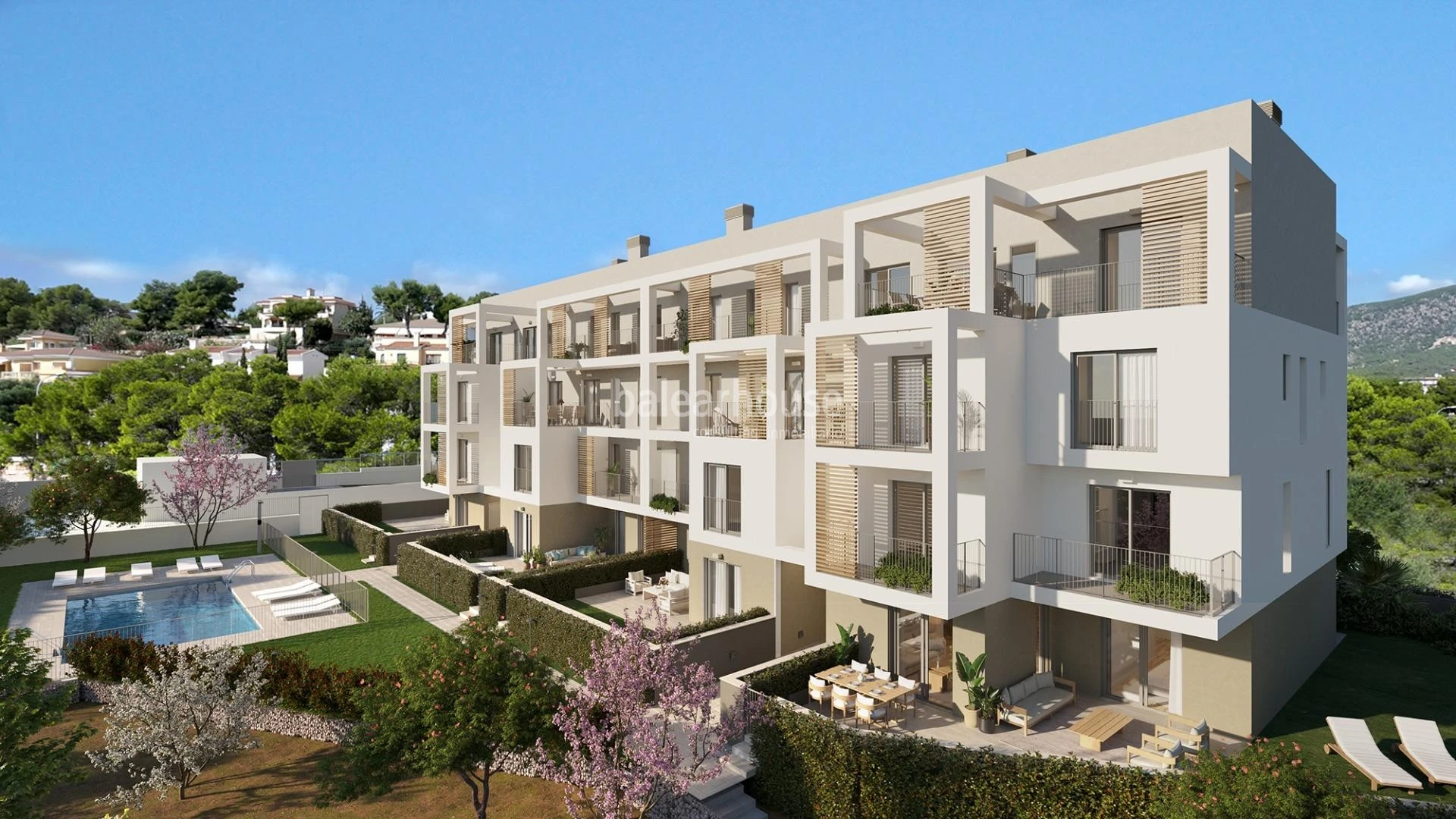 Moderna Neubau-Penthouse mit Solarium in einem Komplex mit Schwimmbädern in der Nähe von Stränden