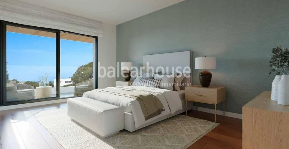 Modernas casas de obra nueva en Puig de Ros con grandes espacios de terraza, jardín y piscina