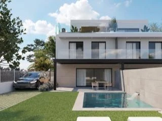 Moderna casa de obra nueva con bonitas vistas a la bahía de Palma en la zona de Cala Blava
