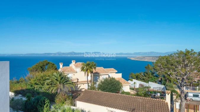 Nice villa with sea views in Badia Blava with private terraces, garden and pool