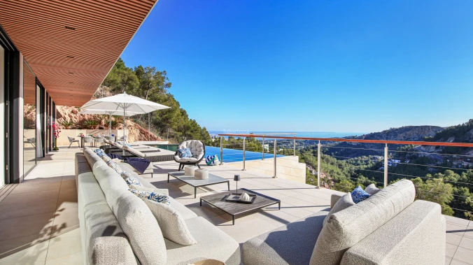 Incredible sea views from this spectacular new build designer villa in Son Vida