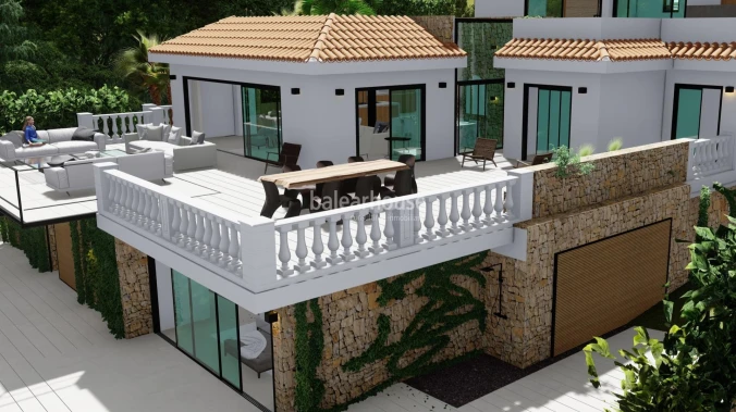 Excellent land with house and design villa project in the coastal area of Costa d'en Blanes