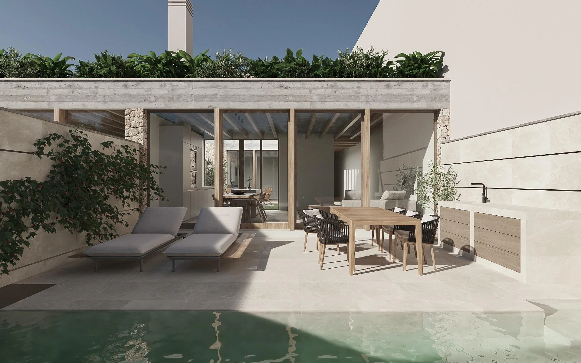 Modernos adosados de obra nueva con piscina, terrazas y jardín privados junto a Santa Catalina