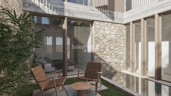 Modern new build townhouses with private pool, terraces and garden next to Santa Catalina