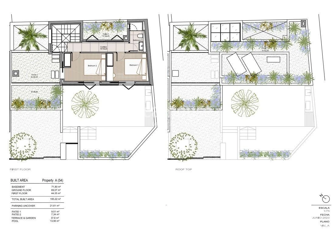 Moderne Neubau-Stadthäuser mit privatem Pool, Terrassen und Garten neben Santa Catalina