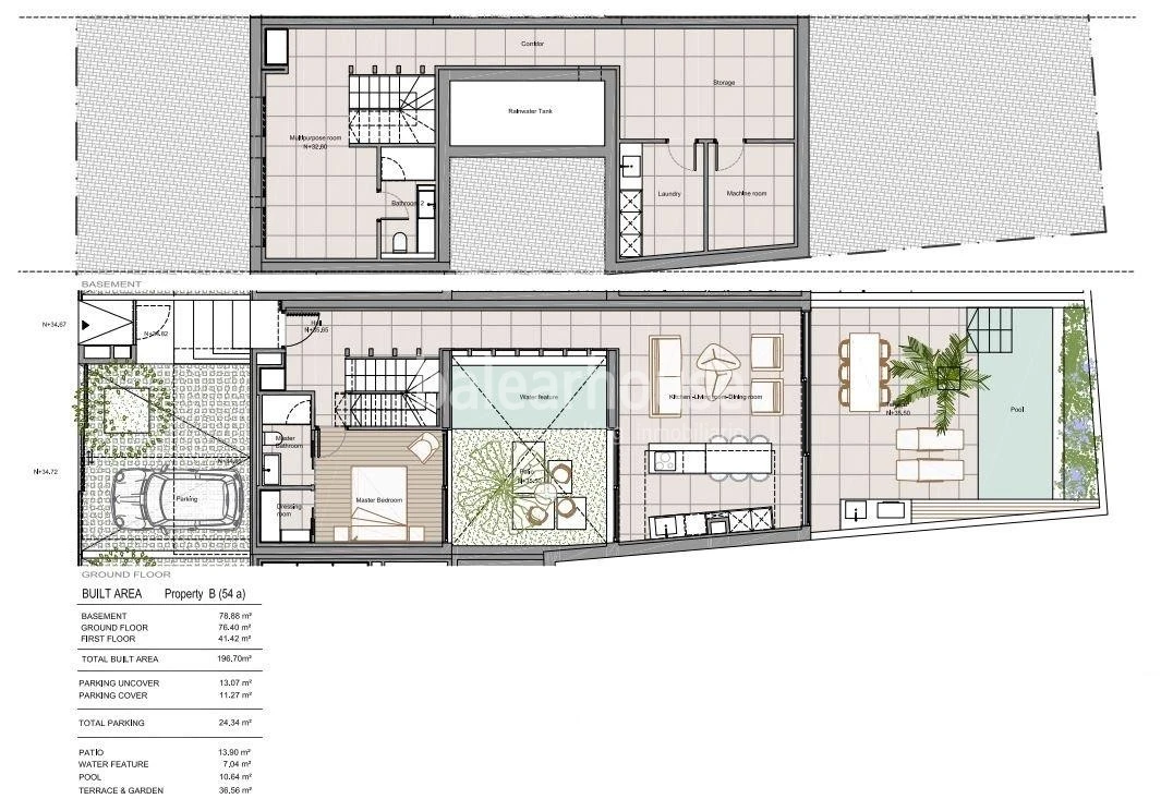 Moderne Neubau-Stadthäuser mit privatem Pool, Terrassen und Garten neben Santa Catalina