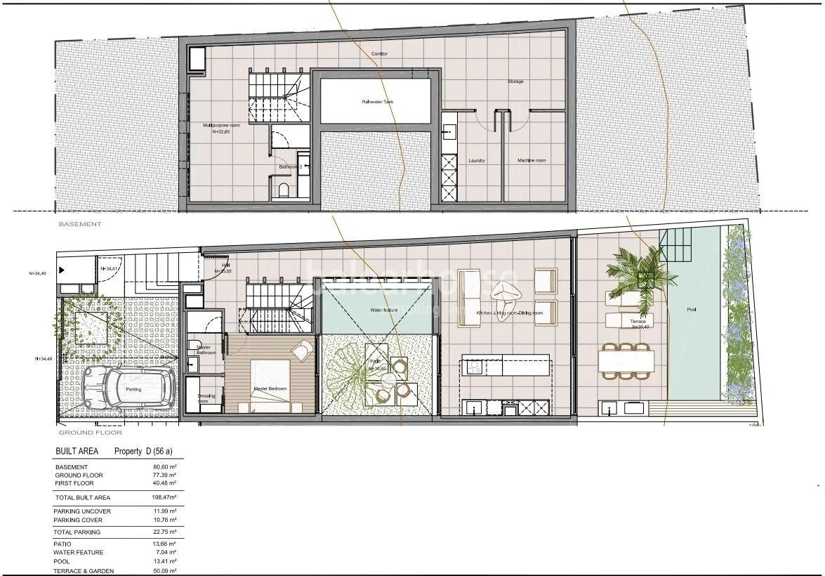 Moderne Neubau-Stadthäuser mit privatem Pool, Terrassen und Garten neben Santa Catalina
