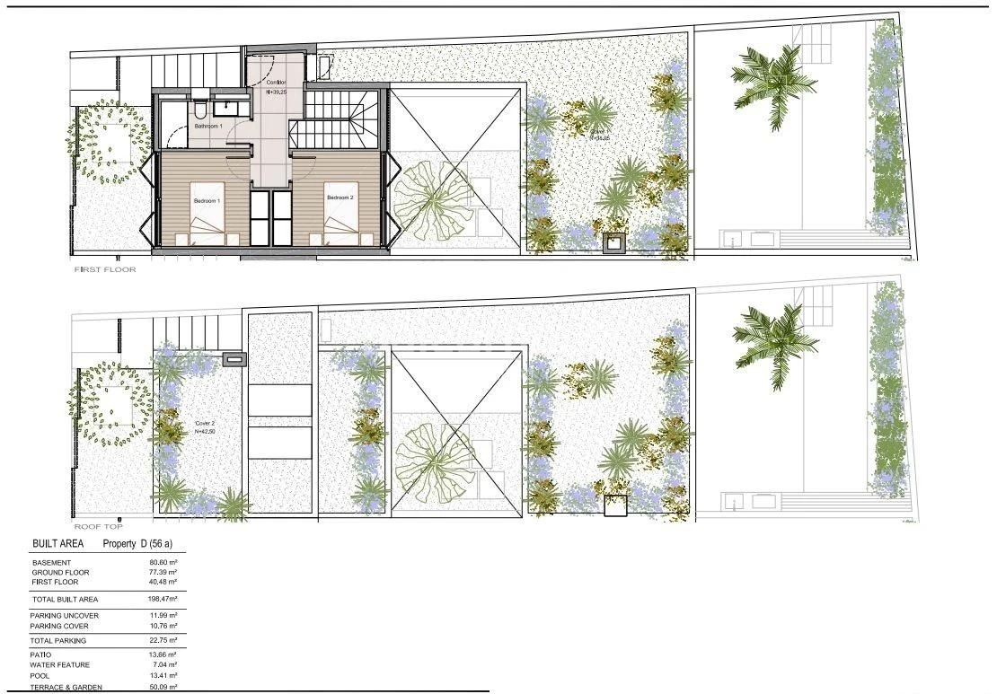 Moderne Neubau-Stadthäuser mit privatem Pool, Terrassen und Garten neben Santa Catalina