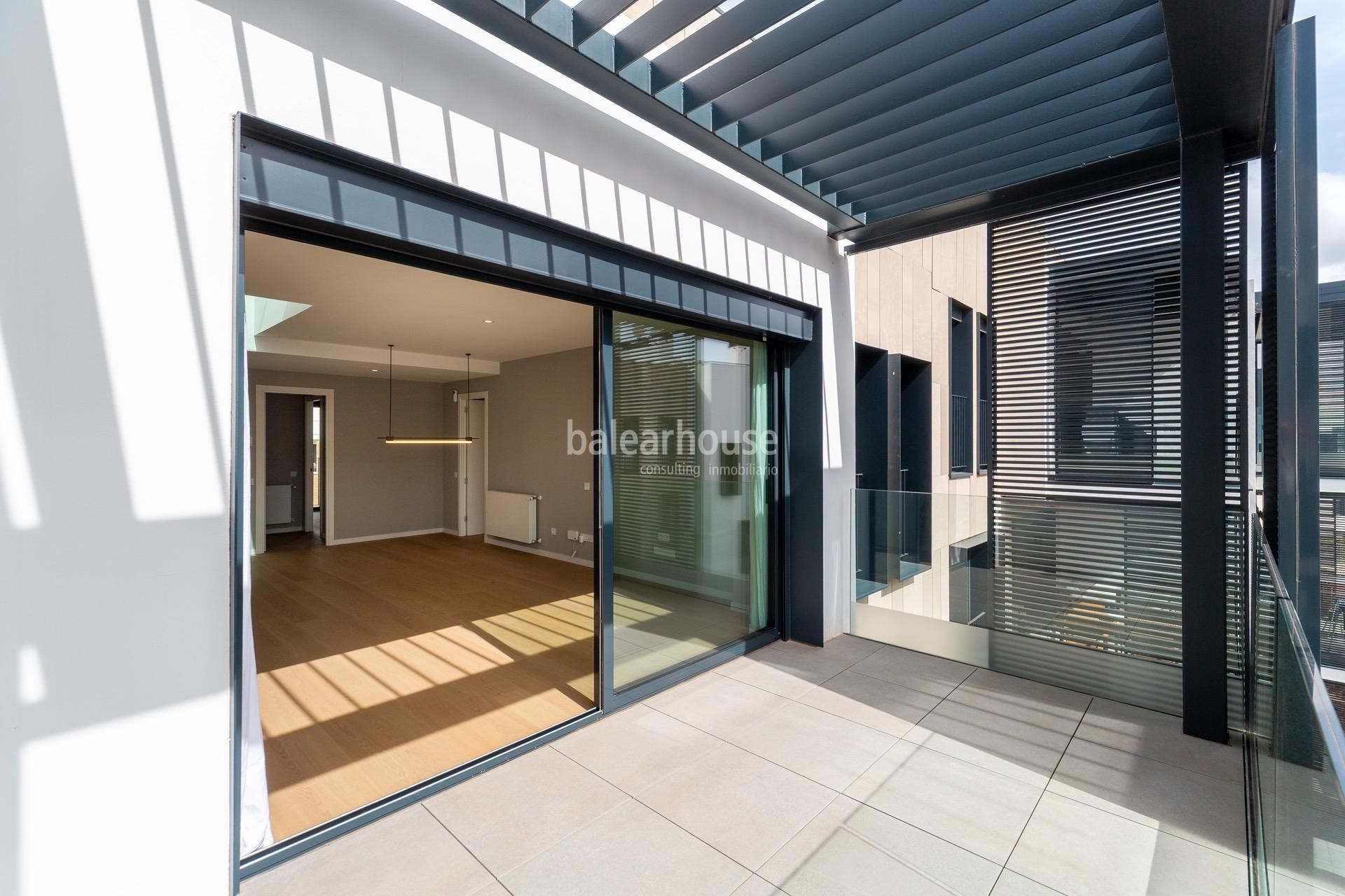 Fantastisches neues Penthouse mit Solarium und freiem Blick neben dem Golfplatz in Son Quint