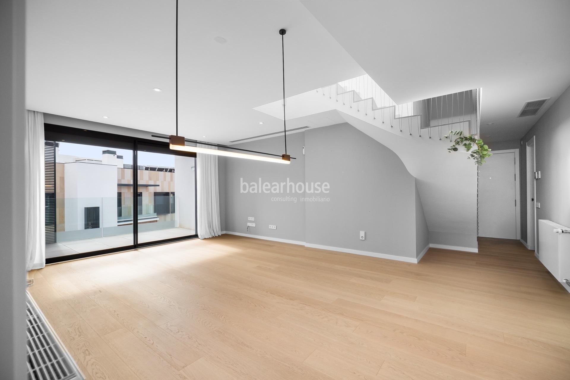 Fantastisches neues Penthouse mit Solarium und freiem Blick neben dem Golfplatz in Son Quint