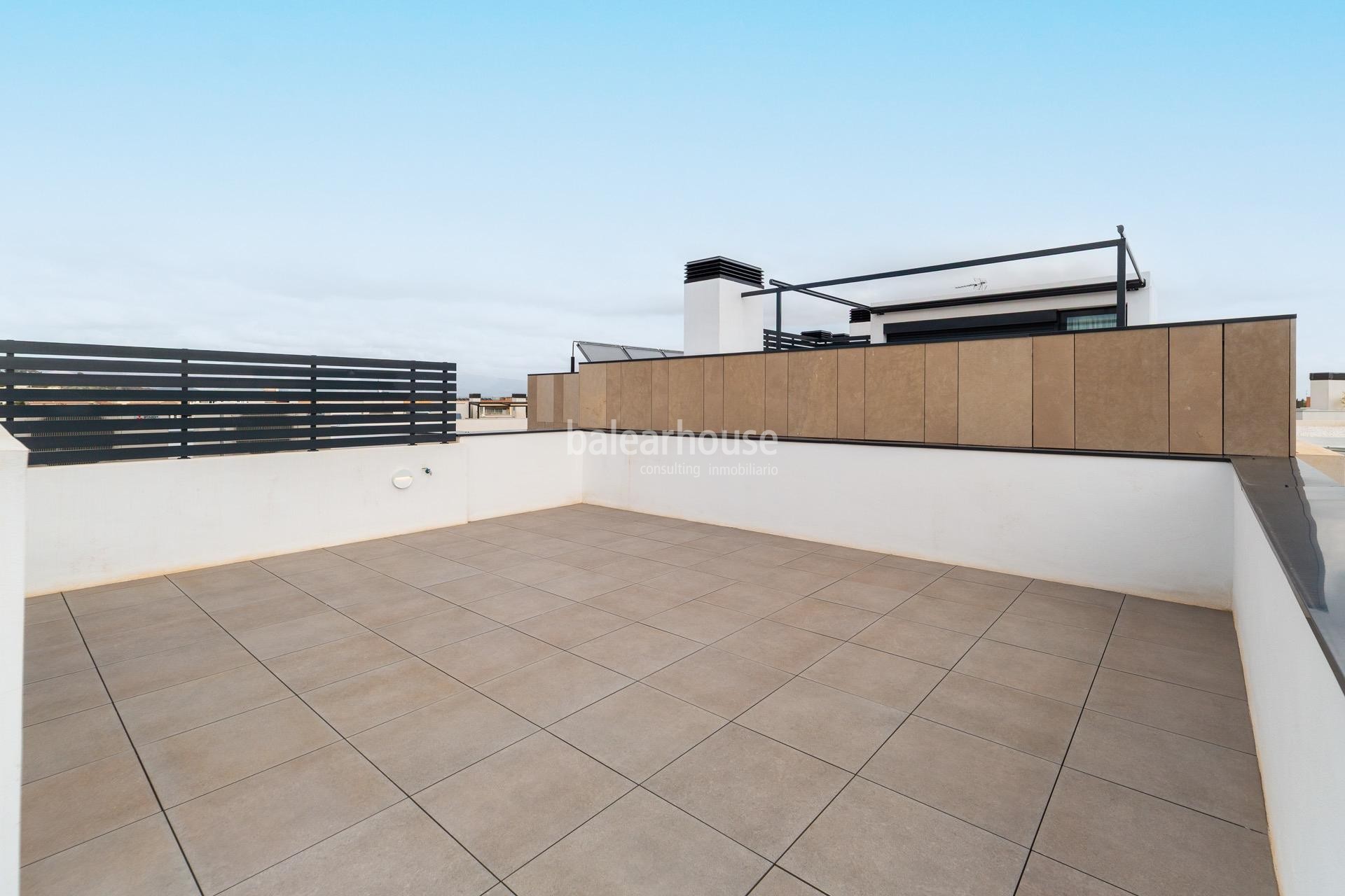 Fantastisches neues Penthouse mit Solarium und freiem Blick neben dem Golfplatz in Son Quint