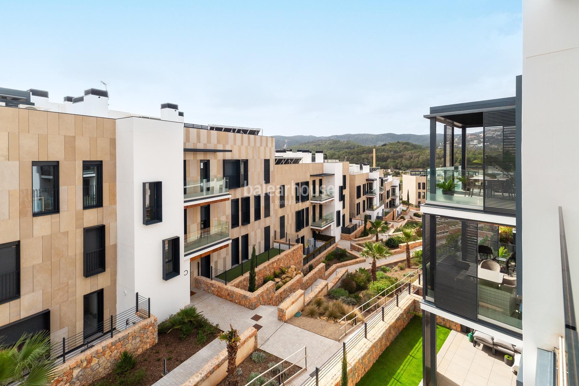Fantastisches neues Penthouse mit Solarium und freiem Blick neben dem Golfplatz in Son Quint