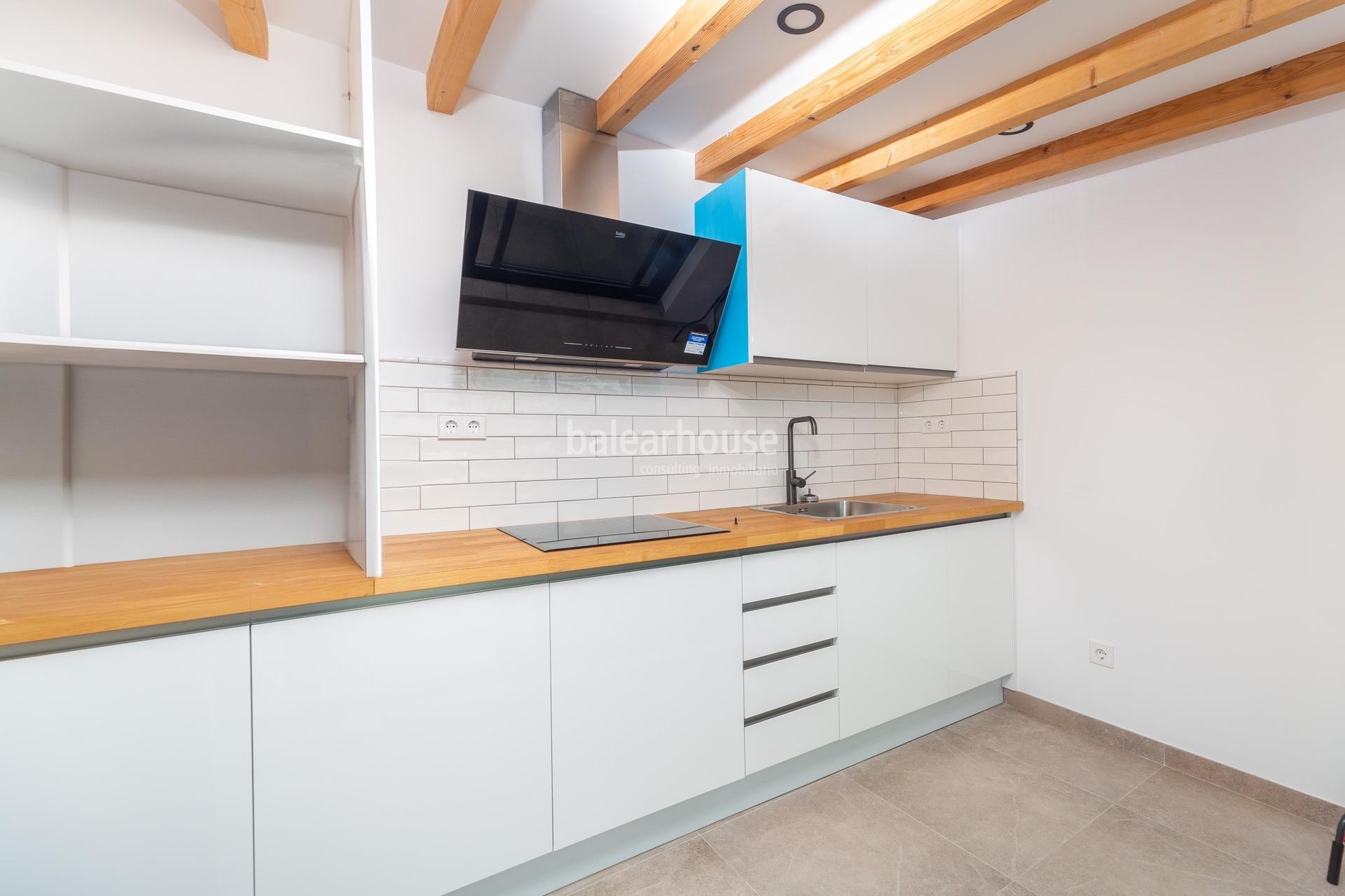 Moderna south facing villa with swimming pools and sea views next to the beach in Badía Blava
