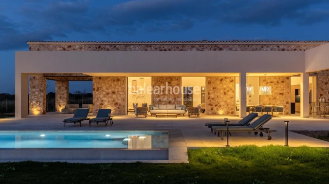 Spectacular new finca with views of all the green surroundings of Santanyí and close to beaches