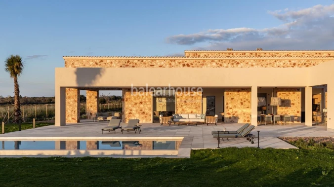 Spectacular new finca with views of all the green surroundings of Santanyí and close to beaches