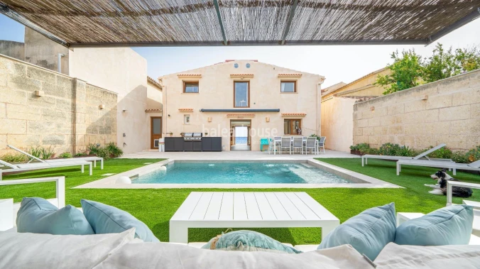 Fabulous Moderna beachfront villa with terraces large garden and swimming pool on the Costa de Palma