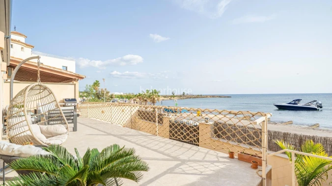 Fabulous Moderna beachfront villa with terraces large garden and swimming pool on the Costa de Palma