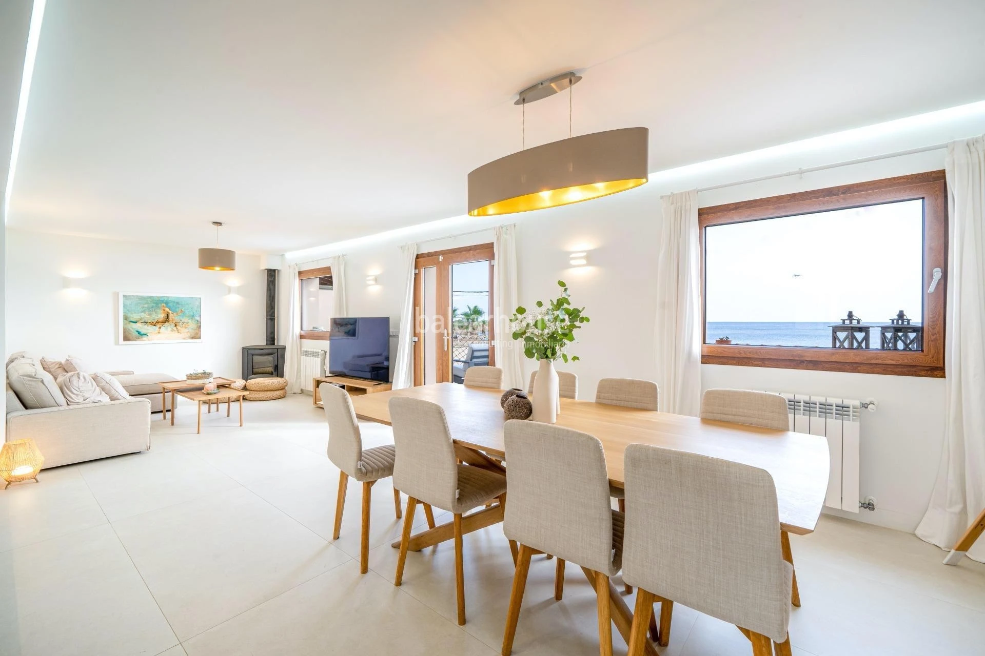 Fabulous Moderna beachfront villa with terraces large garden and swimming pool on the Costa de Palma